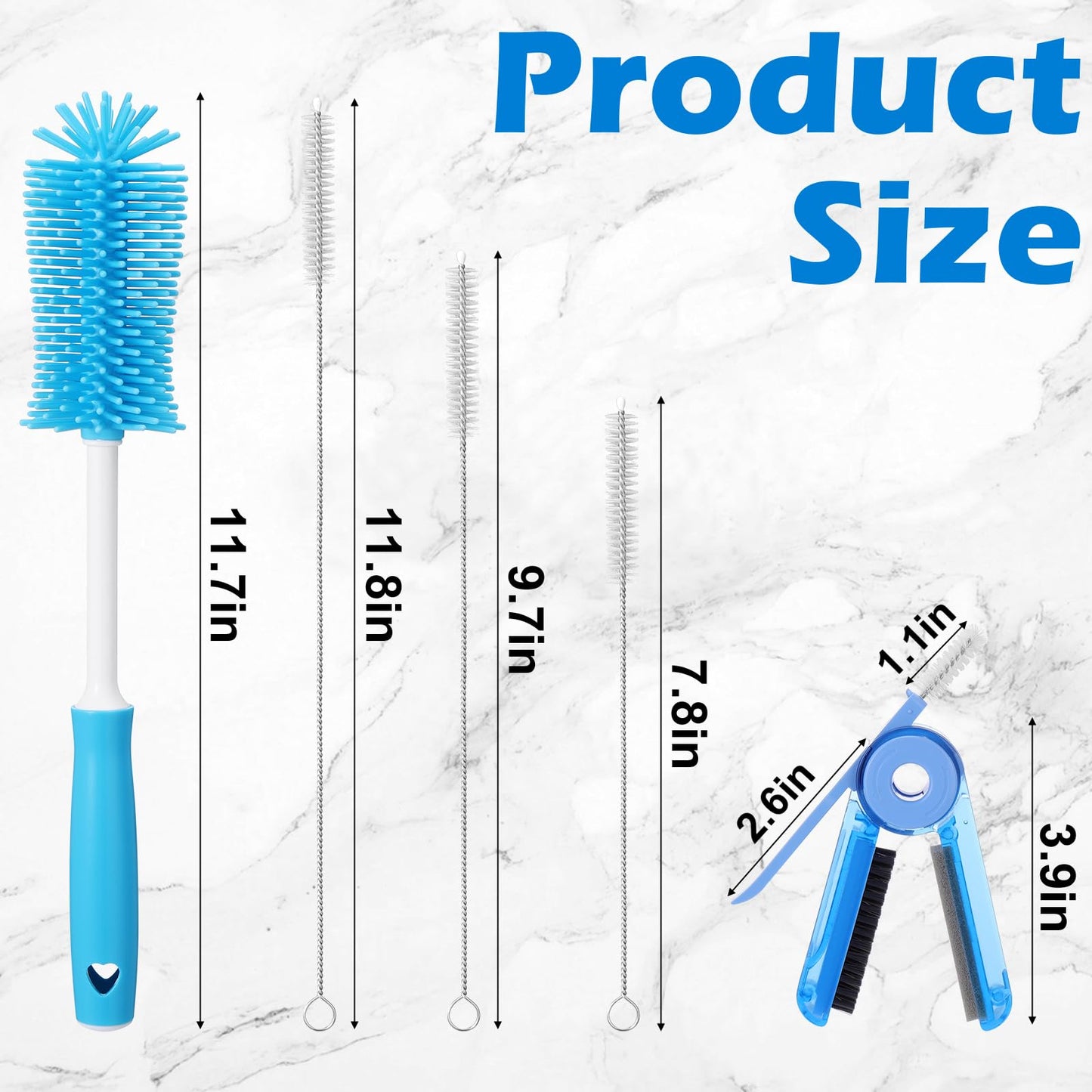 Palksky Water Bottle Cleaning Brush Kit, Brush & Straw Cleaner for Owala