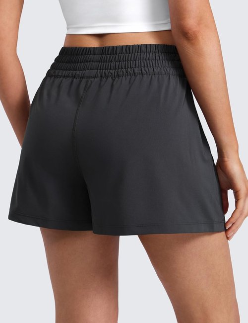 CRZ YOGA High-Waisted Linerless Casual Shorts for Women - Comfortable Lounge & Athletic Wear with Pockets