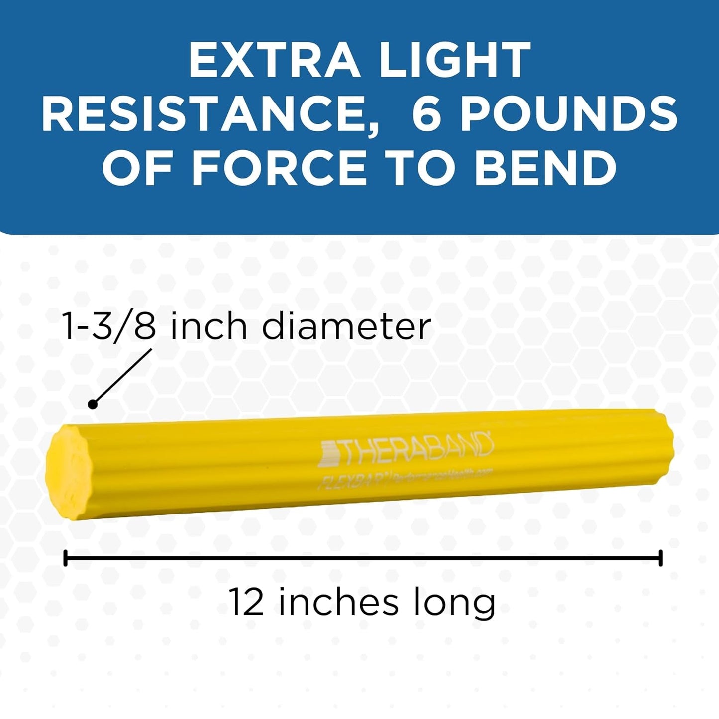 TheraBand FlexBar Resistance Bar - Extra Light Yellow Flex Therapy Tool for Wrist & Forearm Exercises