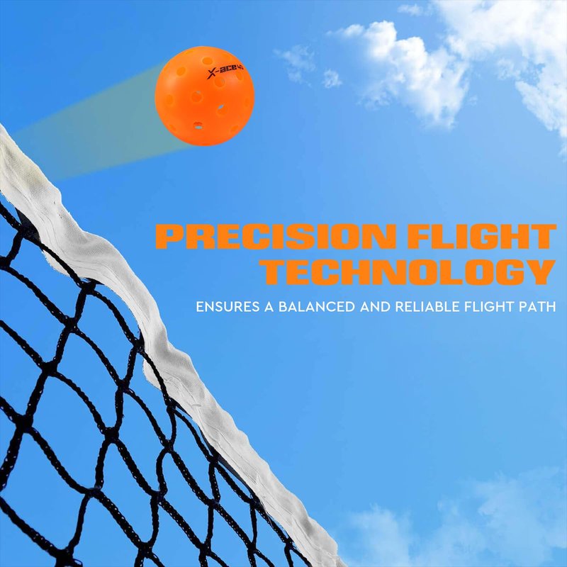 AMA SPORT Outdoor Pickleball Balls 40 Holes Durable Pickle Balls High Visibility and Bounce Practice Pickle Ball for All Style Pickleball Paddles & All Court (Orange 12 Pack)
