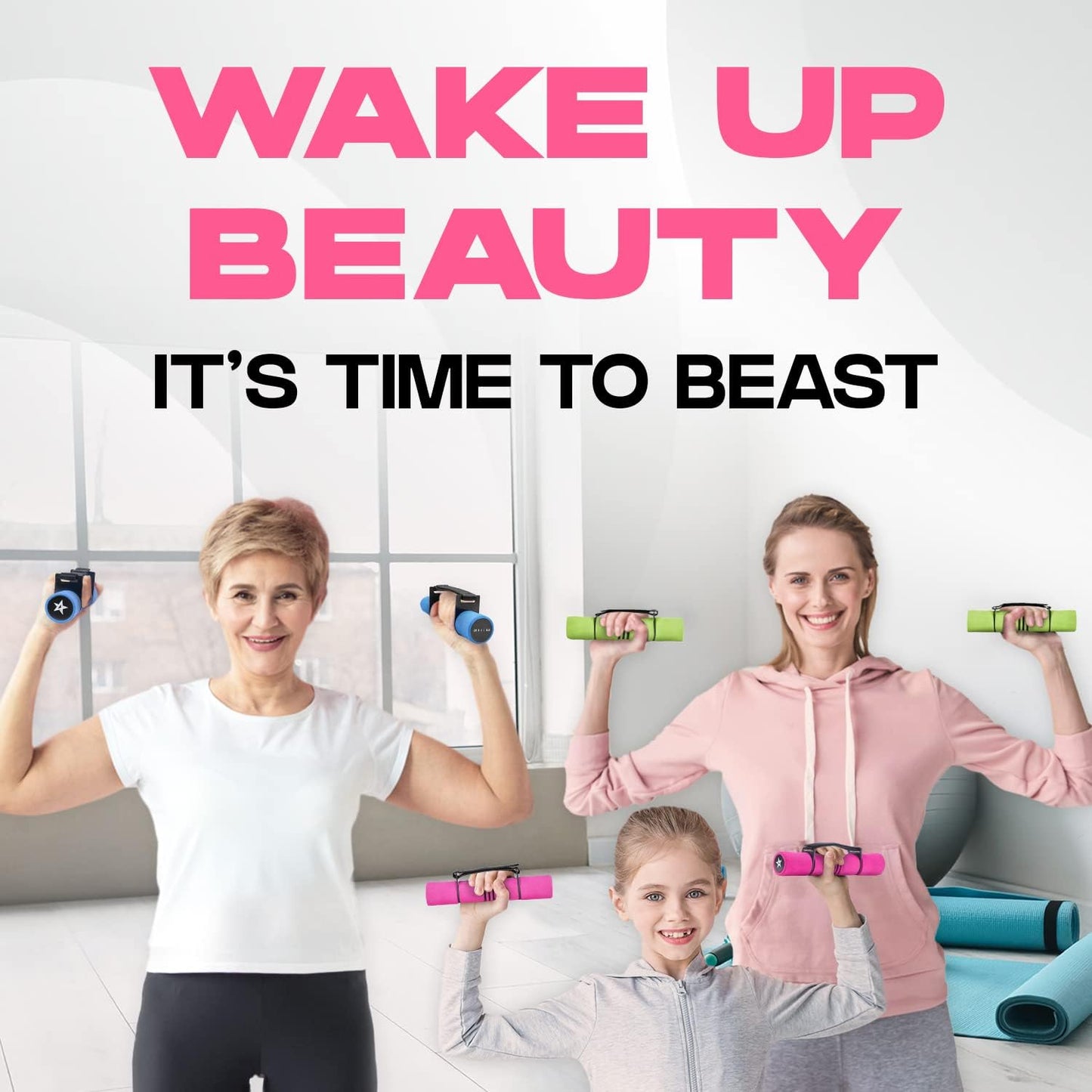 Yes4All Adjustable Dumbbell Set - Perfect for Women's Walking & Travel Exercise | 2lbs, 3lbs, 4lbs Options