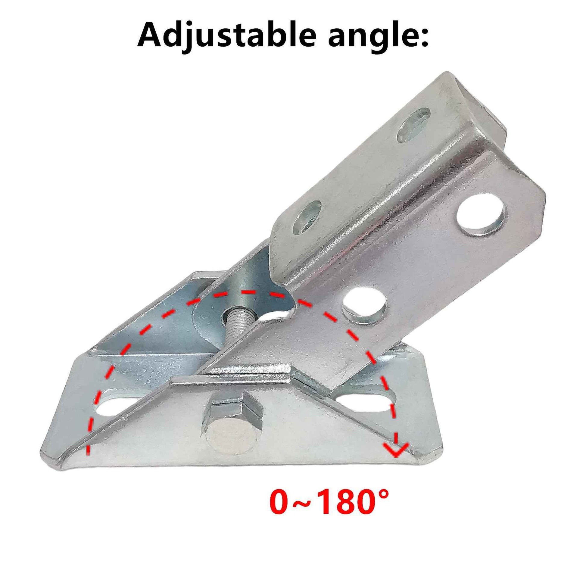 BIAXJUNY Adjustable Brace Fitting,180 Degree Turn Joint Connector Bracket Fit for 1/2" Bolt in 1-5/8" Strut Channel, Electrogalvanized（2 Pack）
