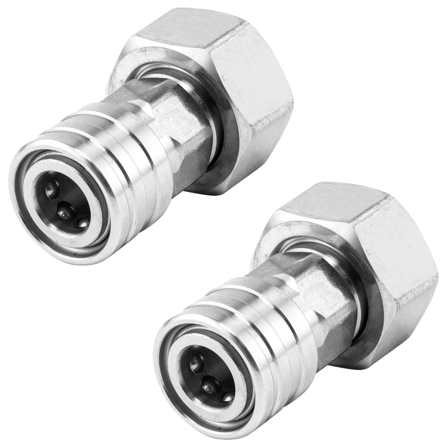 Raincovo Garden Hose to Pressure Washer Adapter, 3/4” GHT to 1/4” Quick Connect, Convert Water Hose to Power Washer Connector, Car Washing Nozzle & Hose Attachment, Stainless Steel, 2 Pack