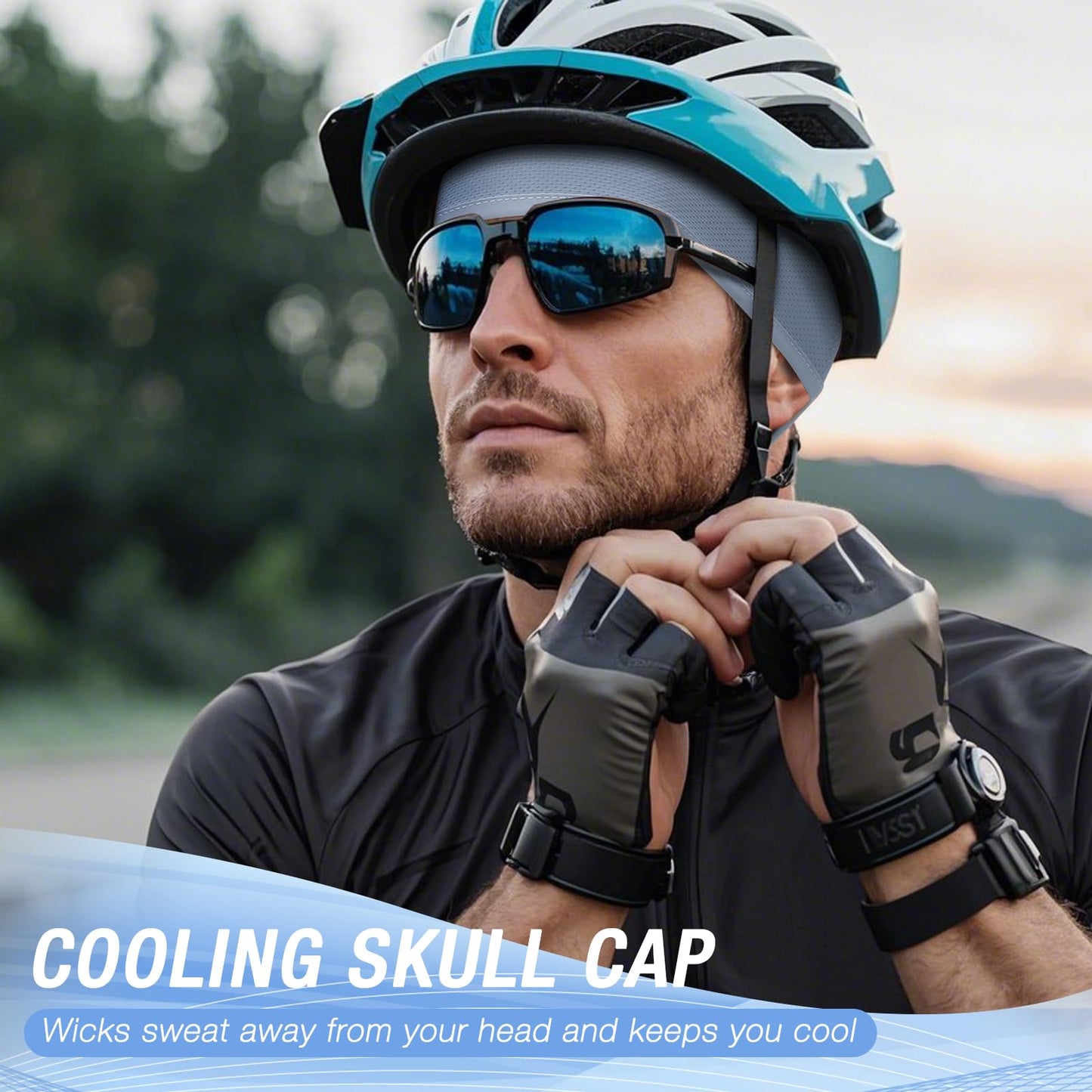 3 Pack Cooling Hard Hat Liner Skull Cap, Mesh Sweat Wicking Helmet Liners, Under Hardhats Cap for Men Women