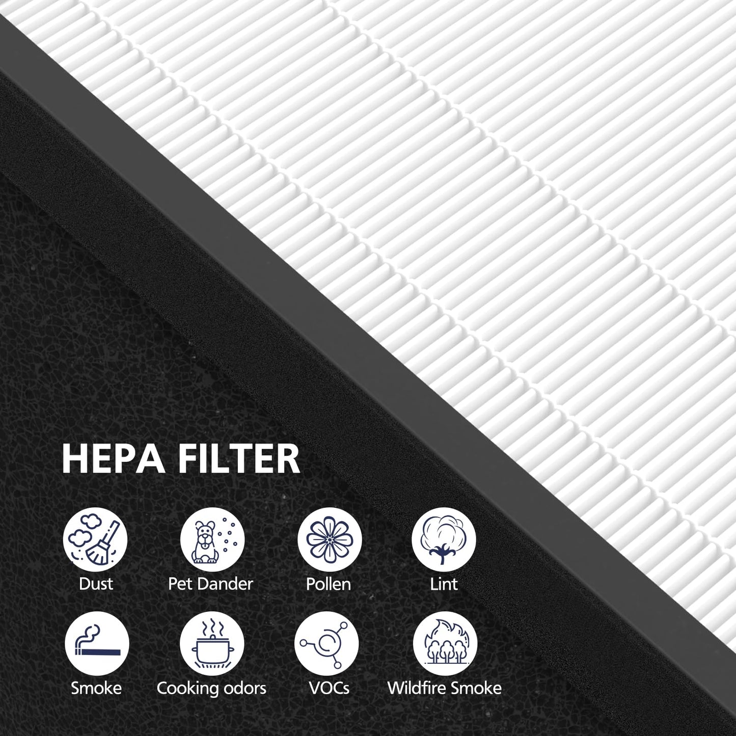 TZ-K2 Replacement Fil-ter Compatible with ToLife TZ-K2 Air Puri-fier for Home Large Room, 3-in-1 HEPA High-Efficiency Activated Carbon TZ-K2-A Fil-ter, 2 Pack