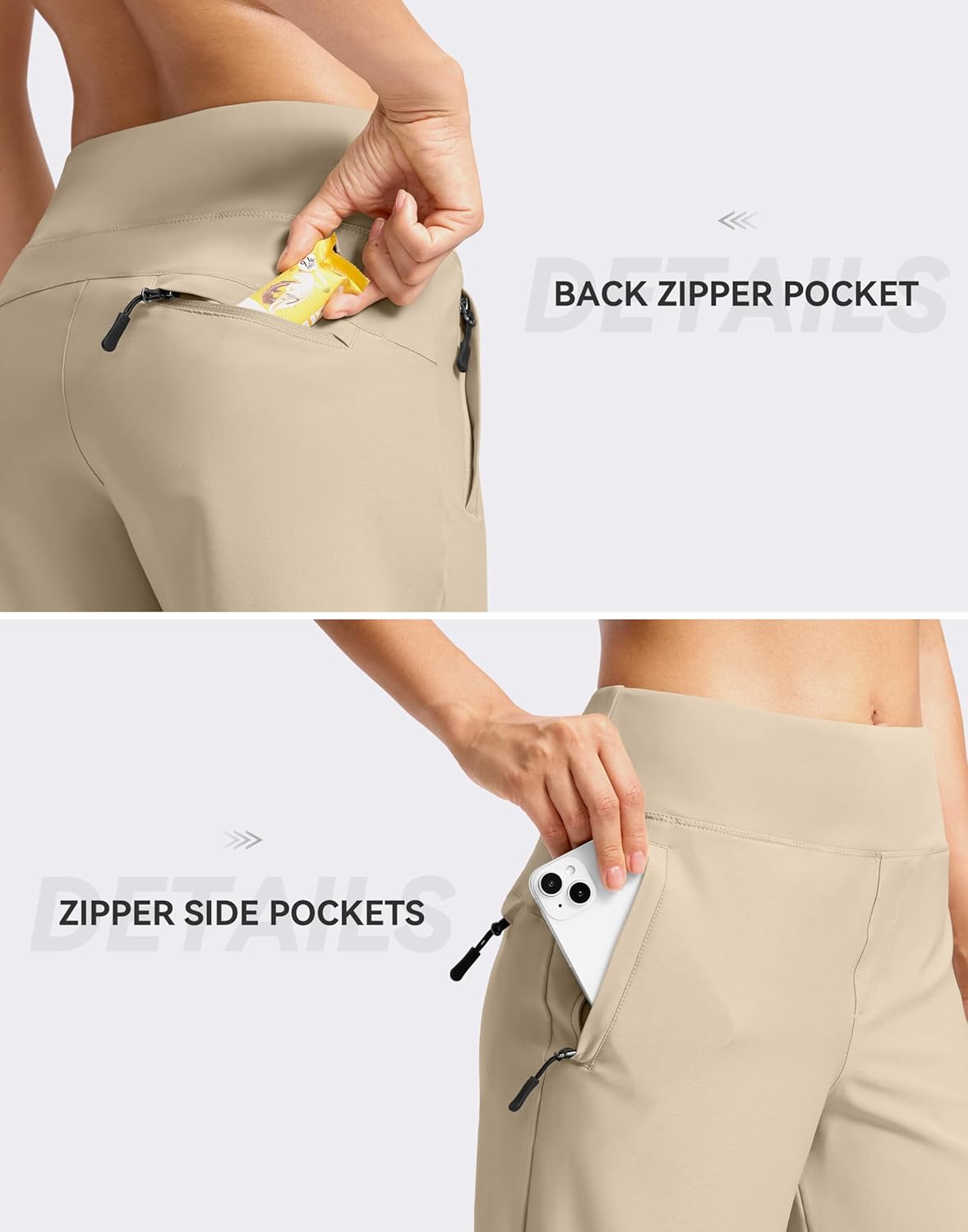 SANTINY Women's Hiking Shorts - Lightweight Quick-Dry Design with 3 Zipper Pockets | 5''/7'' Sizes