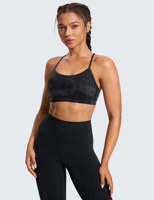 CRZ YOGA Butterluxe Sports Bra - Padded Racerback for Women | Low Impact Yoga Top in Various Sizes