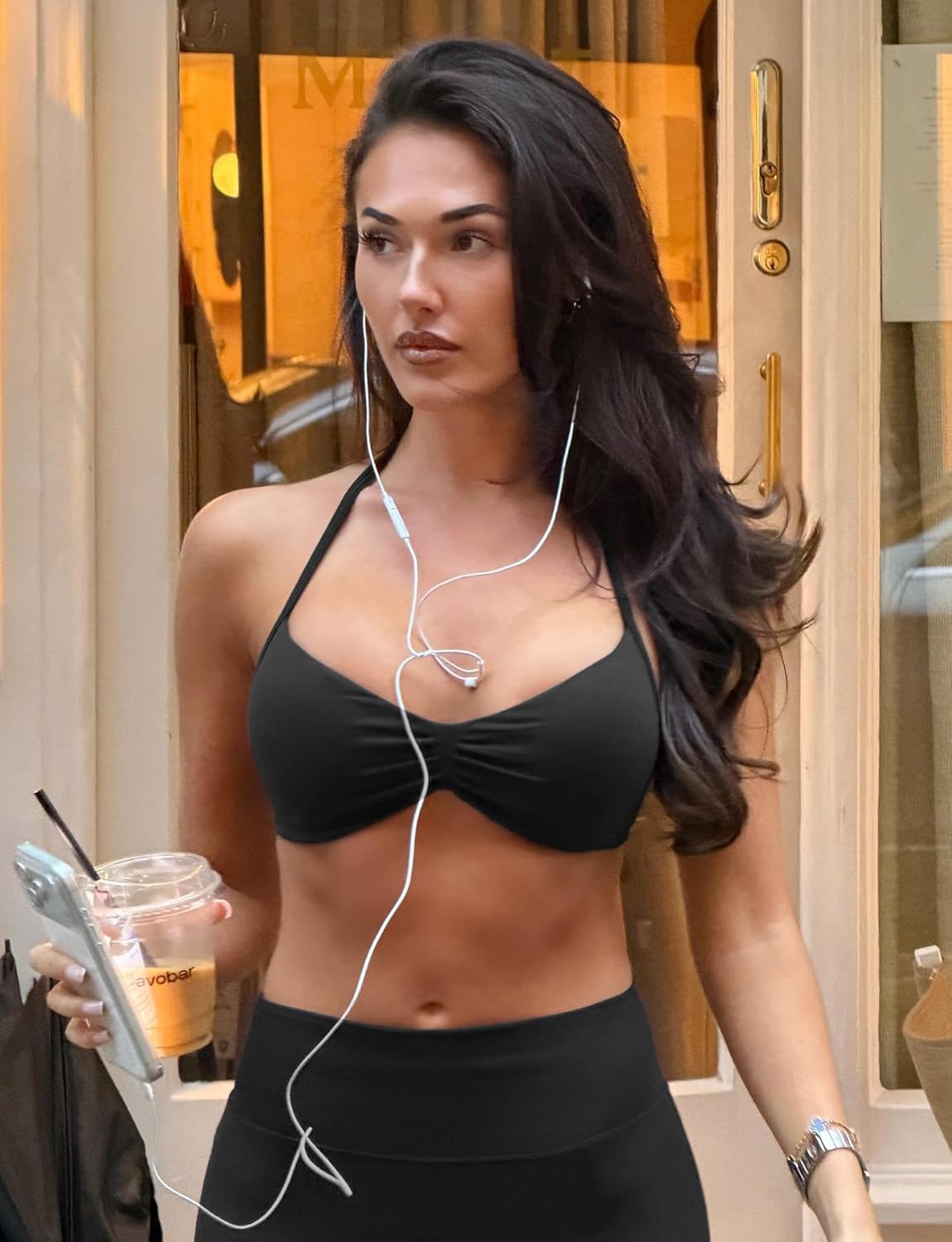 VOYJOY Sports Bra - Adjustable Padded Strappy Crop Top for Women | Perfect for Gym & Yoga