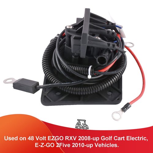 Roykaw Golf Cart Charger Receptacle with Harness Compatible with EZGO TXT RXV 48V Golf Cart Delta-Q Charger Replaces OEM # 602529, 611200, 622417
