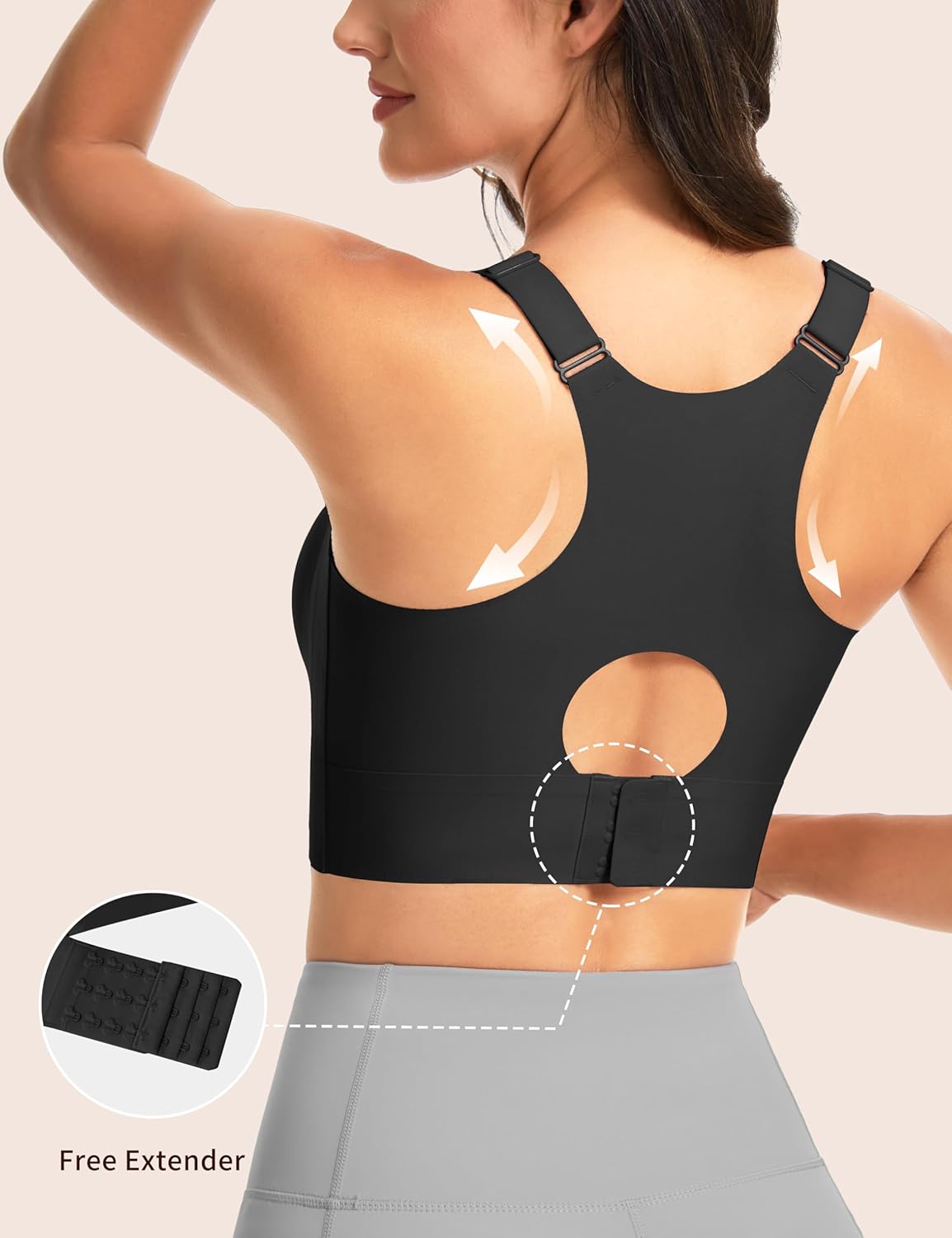 The Gym People Women's Wireless Push-Up Bralette - Comfortable Seamless Racerback Design