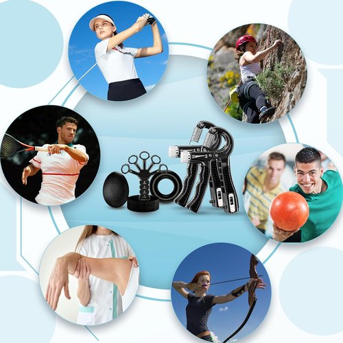 ACOTANT Grip Strength Trainer Set - 5 Pack Hand Grip Strengthener & Finger Exerciser with Carry Bag