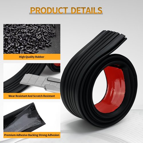 JERBOR 2PCS Upgrade Heavy Duty Golf Cart Floor Edge Guard Sill Protector for Club Car DS, Anti Collision Rubber Side Bumper Trim for 1013983 101347501