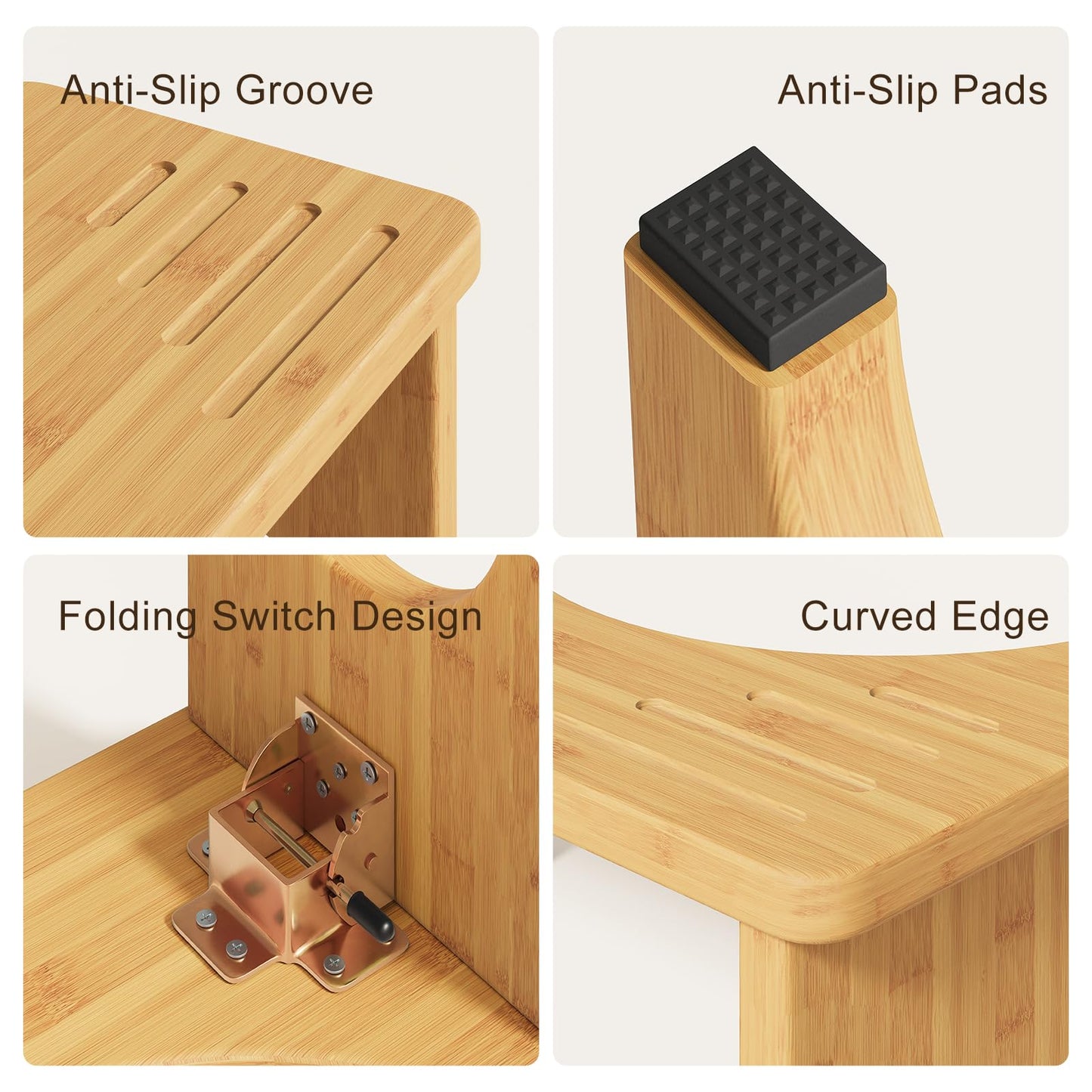 Squatting Potty for Adults Foldable, 7In Bamboo Toilet Stool Squat Adult and Kids, Wood Travel Poop Stool for Bathroom, Wooden Portable Toilet Foot Step, Premium Flip Pooping Potty Stool