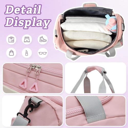 Chenille Personalized Girls Dance Bag - Custom Name with Shoes Compartment | Large Capacity Gym Duffle for Ballet & Travel