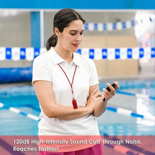 50 Pack Emergency Whistles with Lanyard Red Safety Whistle for Lifeguard Outdoor Emergency Camping Hiking Boating Loud Signaling Whistles