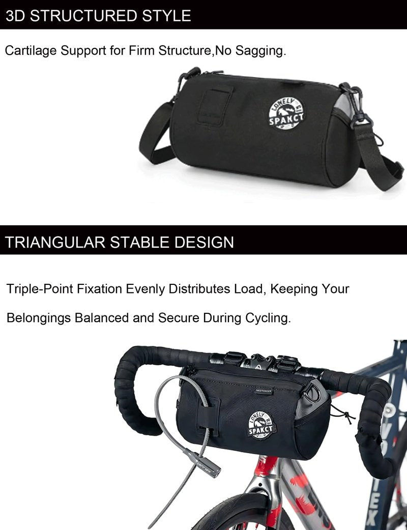 YSUJUAN Bike Handlebar Bag Waterproof Bicycle Front Bag with Shoulder Strap, Handlebar Bags for Bicycles, Bike Pouch Frame Rack Bag, Cycling Storage Accessories(Watermelon red, 1.5 L)