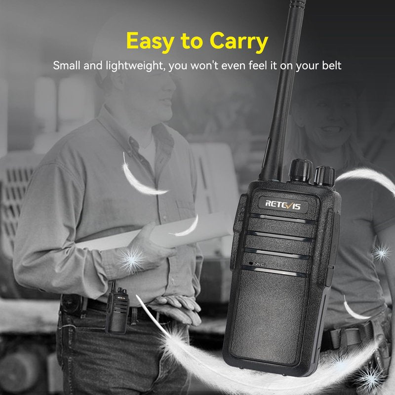 Retevis RT21 2 Way Radio Long Range, Walkie Talkies for Adults, Heavy Duty Rechargeable Two Way Radios with Six-Way Charger, for Manufacturing Education(6 Pack)
