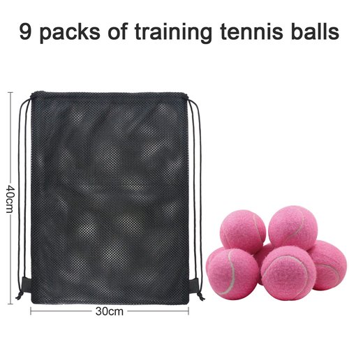 UOWGA Tennis Balls, High Flexibility Dog Balls, 9pcs Practice Tennis Balls for Sports Training, Comes with Mesh Bag, Great for Beginners