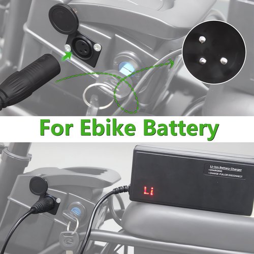 Zylvro Universal Electric Bike Charger, 54.6V, 2AH, for 48V Lithium Battery, for DeepPower K301/ E14 / DTTZH/ASKGO/APYEAR/LELEKUAI and Other E-Bike, Black