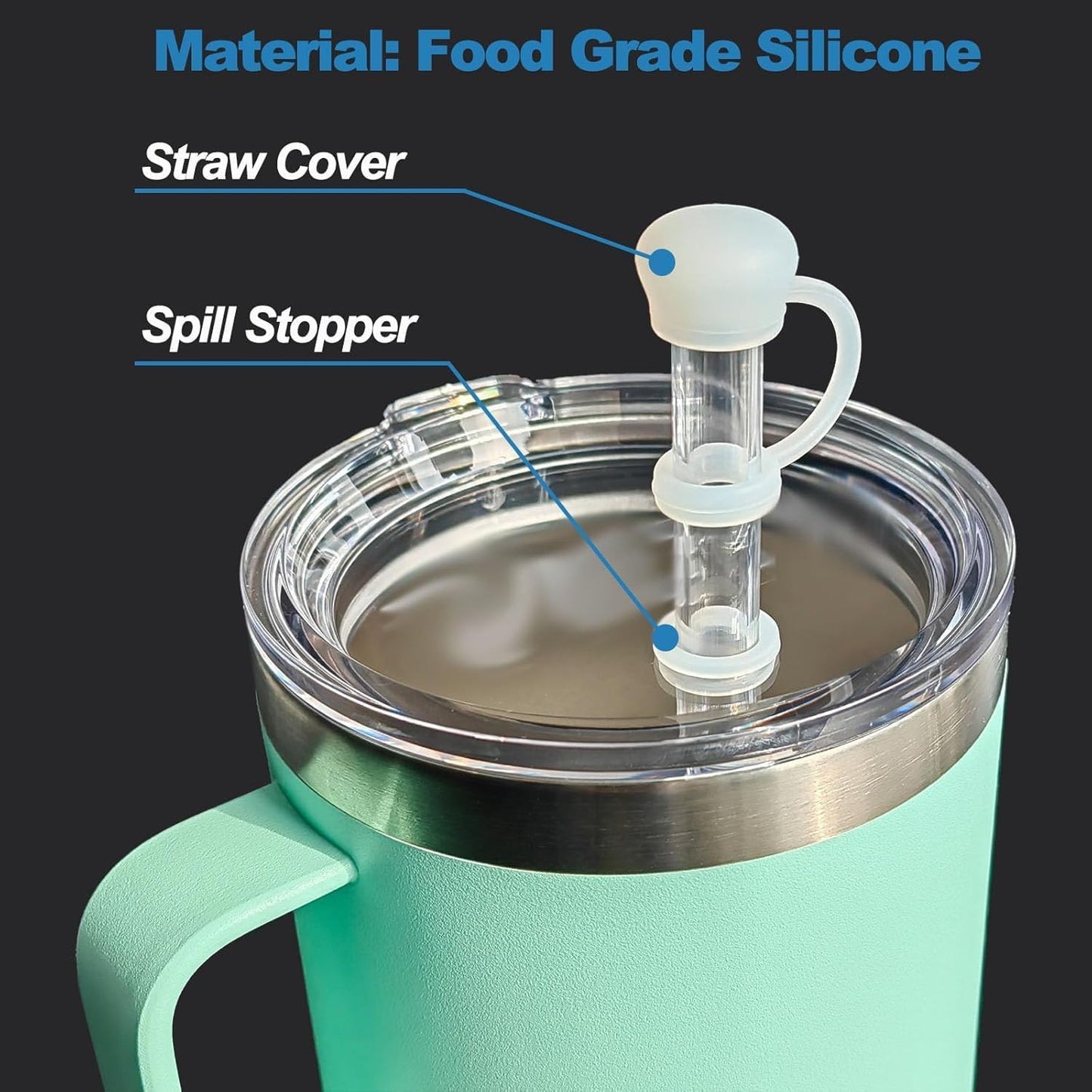 Skiennix Adjustable Straw Cover Caps - Universal Silicone Dust-Proof Topper for 6-10mm Straws | 6-Pack, BPA-Free