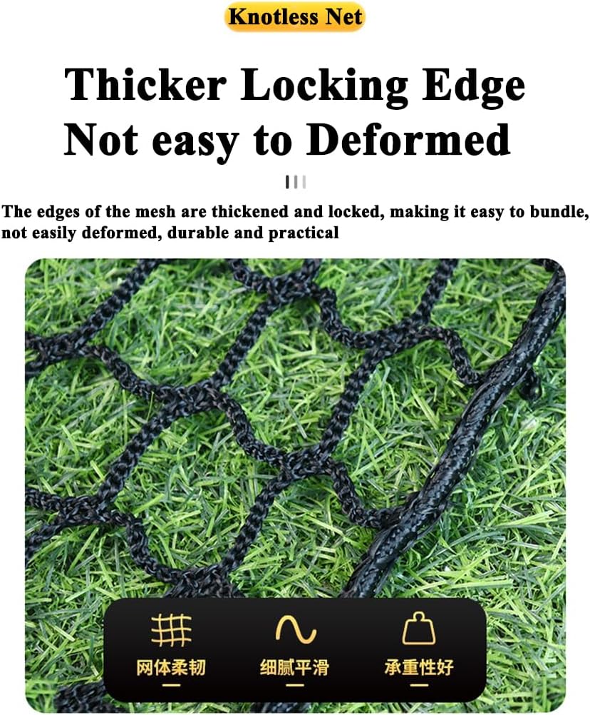 Skiennix Black Safety Rope Net - Knotless Protective Guardrail Net for Kids | 0.5m x 2m (1.64ft x 6.56ft)