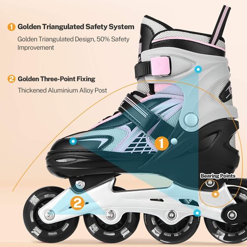 Gonex Inline Skates - Adjustable Light-Up Roller Blades for Kids & Teens | Perfect for Indoor & Outdoor Fun