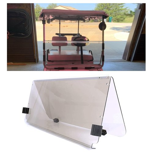 KUAFU Smoke/Tinted Windshield Compatible with 1982-2000.5 Club Car Golf Carts DS Model Fold Down 39.25"W X 36.75"H