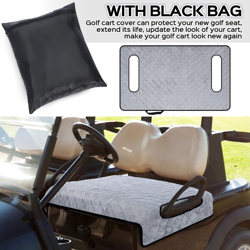Datanly Golf Cart Seat Covers Winter Plush Universal Seat Towel Blanket with Soft Plush Surface for 2 Person Seats Golf Cart Accessories, 49.7"x 28.8"(Ball,Grey)