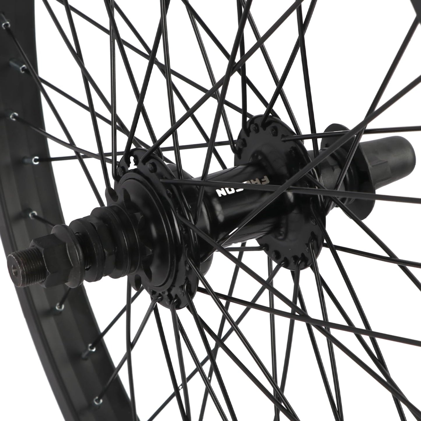 cubsala BMX Wheel 20 x 1.75 48H, Yaphet Rear Wheel with M14 Axle and 9 Teeth Sprocket, Black