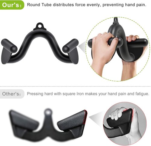 Kipika Tricep Pull Down Attachment - Essential Cable Machine Accessory for Home Gym | Durable Design