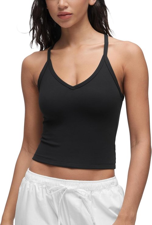 CRZ YOGA Butterluxe Soft V-Neck Tank Top for Women - Comfortable Racerback Sleeveless Camisole