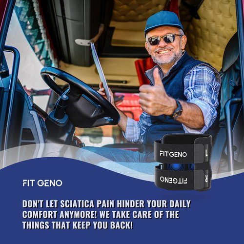 Fit Geno Sciatica Pain Relief Devices: Upgraded ReActive Plus Sciatica Pain Relief Brace – Sciatic Nerve Brace with Dual Pressure Pads Targeted Compression for Maximum Relief - Unisex