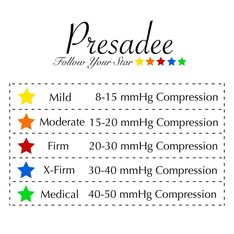 Presadee Calf Zipper 15-20 mmHg Compression Leg Circulation Fatigue Shin Sleeve (Black, L/XL)