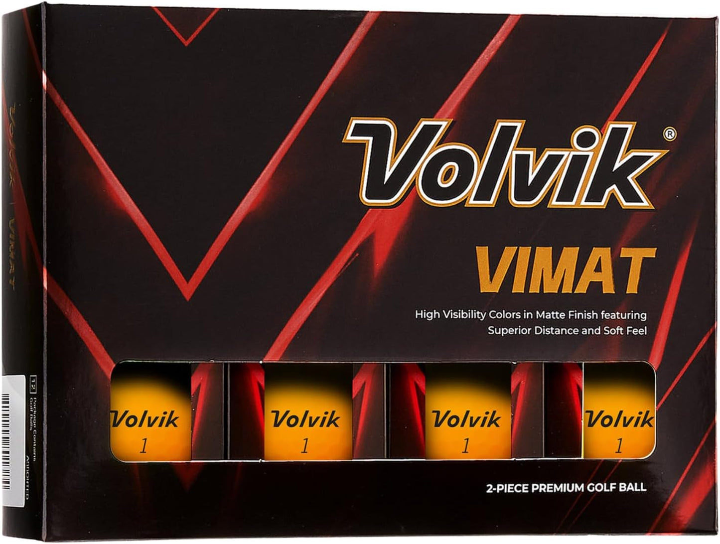 Volvik Vimat Golf Balls - High-Performance Orange Design for Enhanced Distance and Control