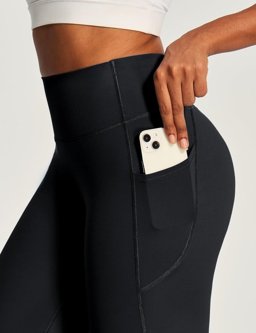Heathyoga Butt Lifting Leggings - Wide Leg Design with Pockets for Women | No Front Seam Yoga Pants