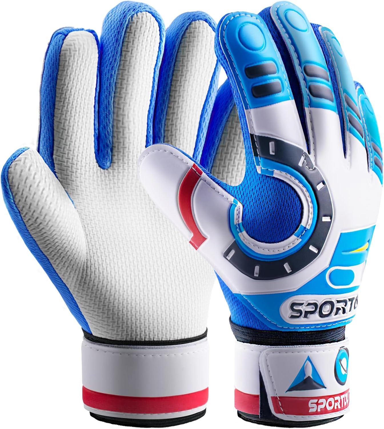 Sportout Kids Goalkeeper Gloves - Non-Slip Latex Soccer Gloves with Double Wrist Protection | Size & Color Options Available