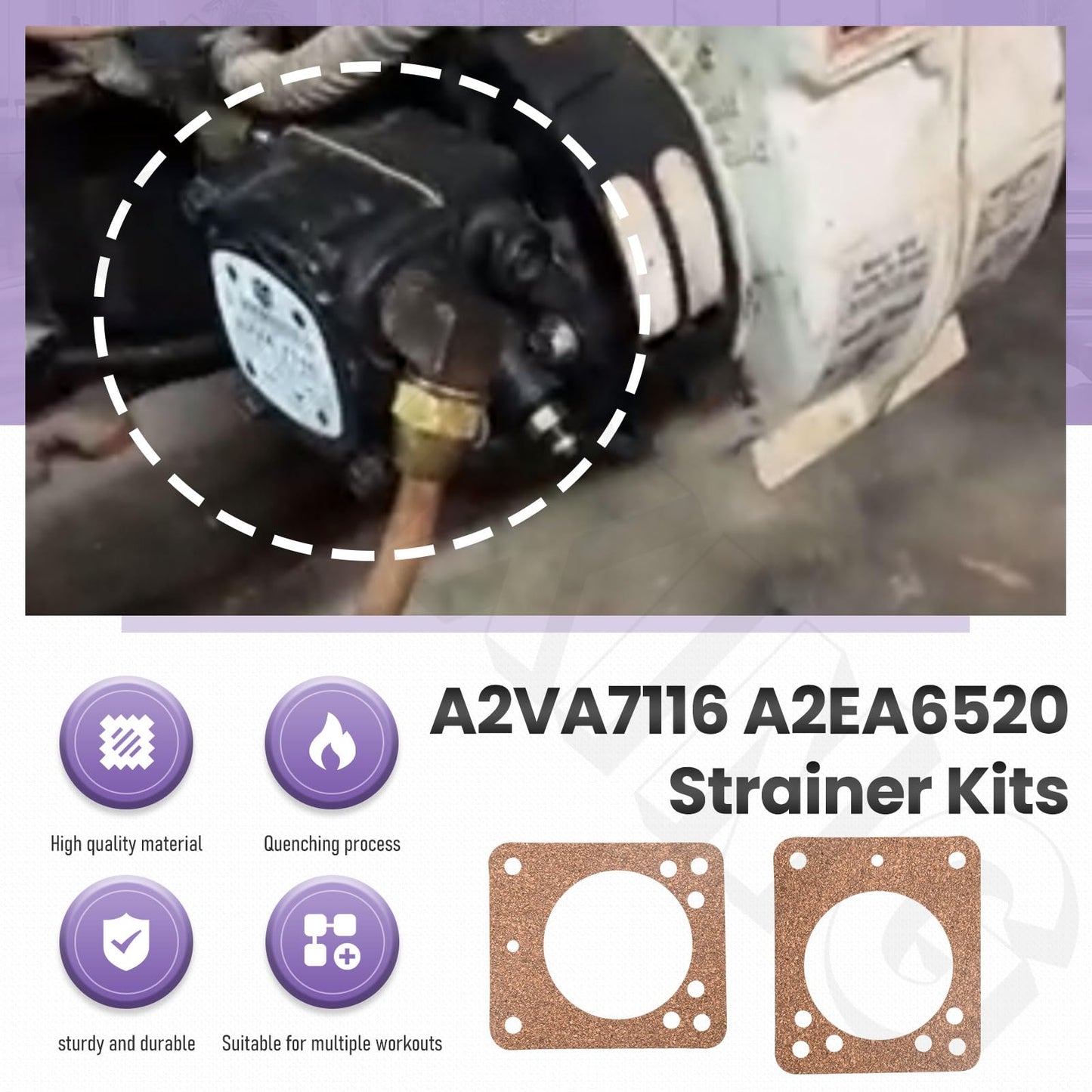 ZHIXING A2VA7116 A2EA6520 Strainer Kits Compaible with Suntec -Beckett Oil Burner, Includes Gaskets A2VA7116 A2EA6520 for SSC 109 3715101 RS939 A2VA-7116 A2EA-6520 A1VA-7112