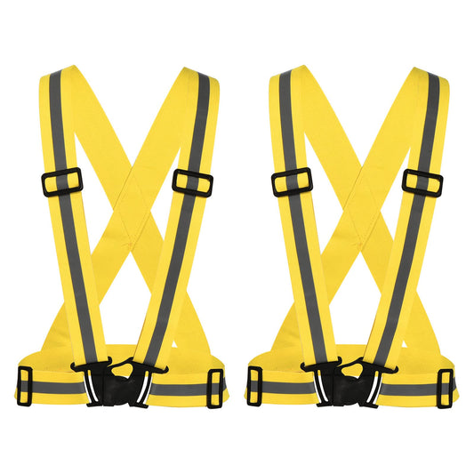 M METERXITY 2 Pack Reflective Vest - Adjustable Strip, High Visibility Safety Reflector Tape Safety Gear, Apply to Running Night Walking(1.5", White)