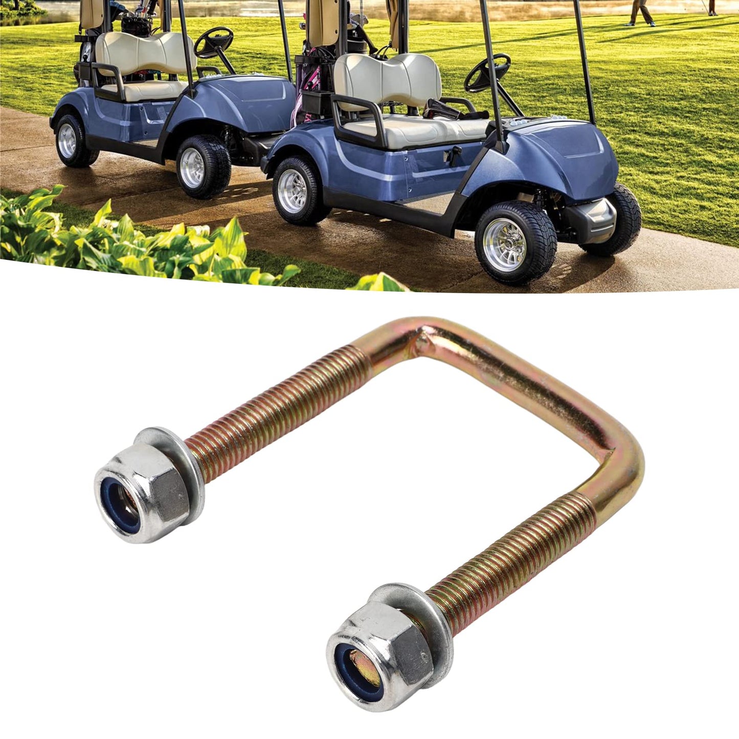 Acouto Leaf Spring U Bolts for EZGO 72029G01 72124G01 72124G01 72618G01 72618G01, 2pcs Leaf Spring U Bolts with Screw Nuts Steel Alloy for Cart TXT Workhorse Gas Electric