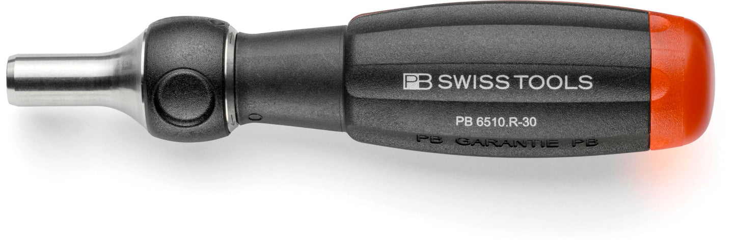 PB Swiss Tools Insider 3 - Ratcheting Universal 1/4" bit holder with 10 PrecisionBits in the handle