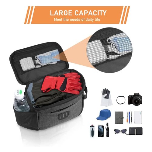 CALLCASE Bike Handlebar Bag Bicycle Front Bag Shoulder Bag Storage Bag with Shoulder Strap for Road Mountain Bike Cycling Travel -Grey