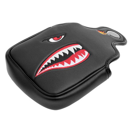 SHABIER Black Golf Putter Cover with Tiger Shark Design Golf Large Mallet Headcover