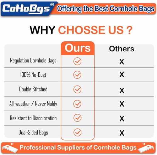 CoHoBgs Cornhole Bags Set of 8 - Professional Dual-Sided Slick & Stick Resin-Filled Suede | Includes Carry Case