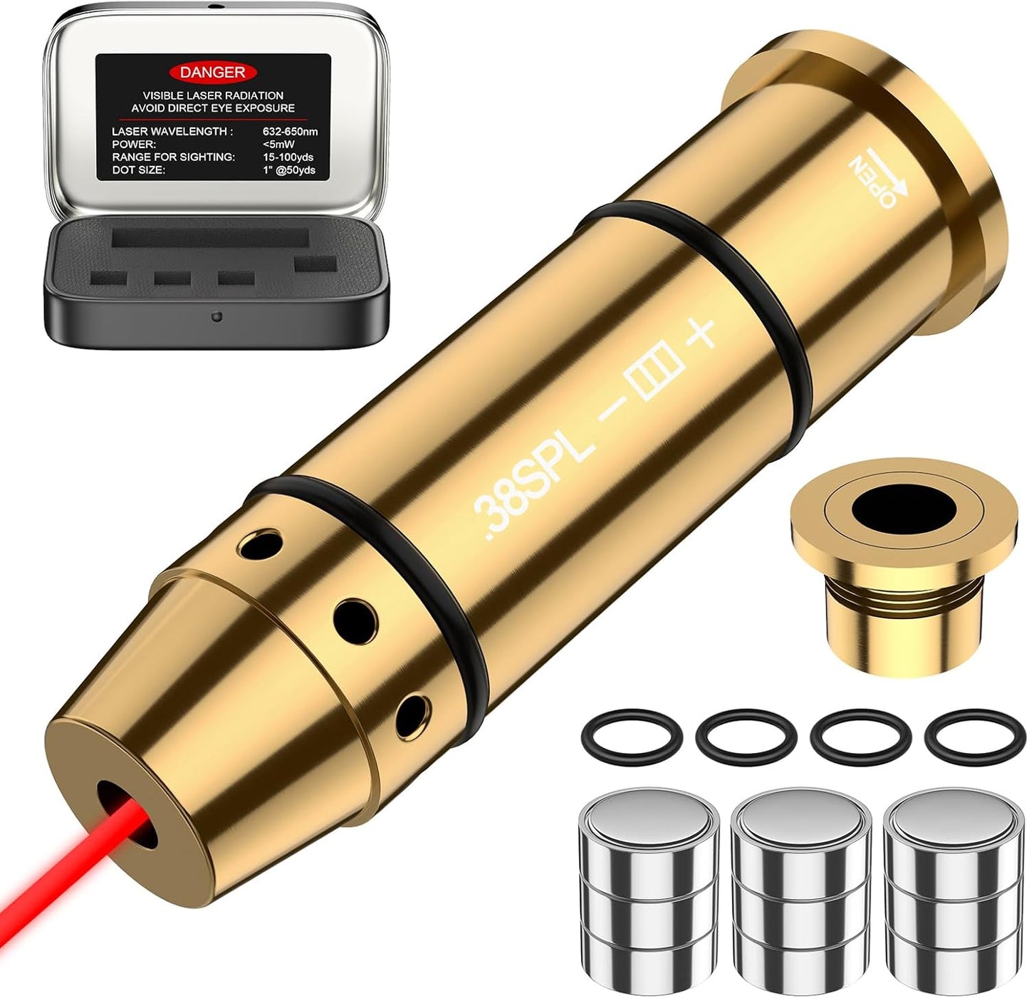 38SPL/.357Mag Laser Training Cartridge - Enhance Dry Fire Practice with 3 Battery Sets