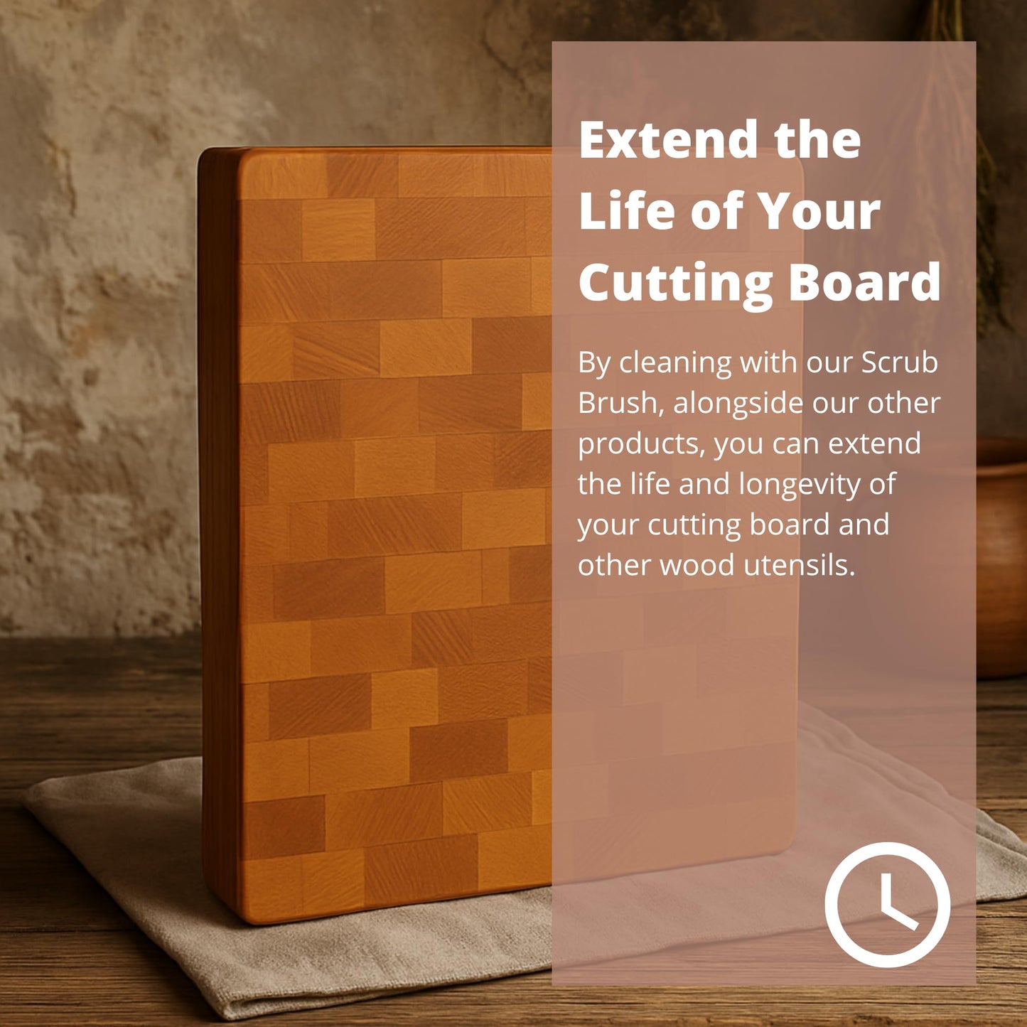 The Block & Board Company Specialist Board Cutting Board Scrub Brush Food Grade Cleaning Brush | For Wood, Stone, Butcher Block, Countertop & Utensils