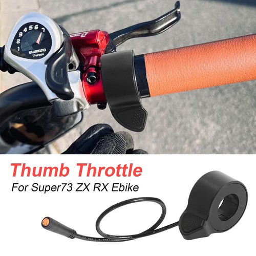 JINKEY Thumb Throttle for Super73 S2/ZX/R/RX Ebike Electric Scooter Throttle Grips Handlebar Assy Handle Accelerator Replacement Parts Black