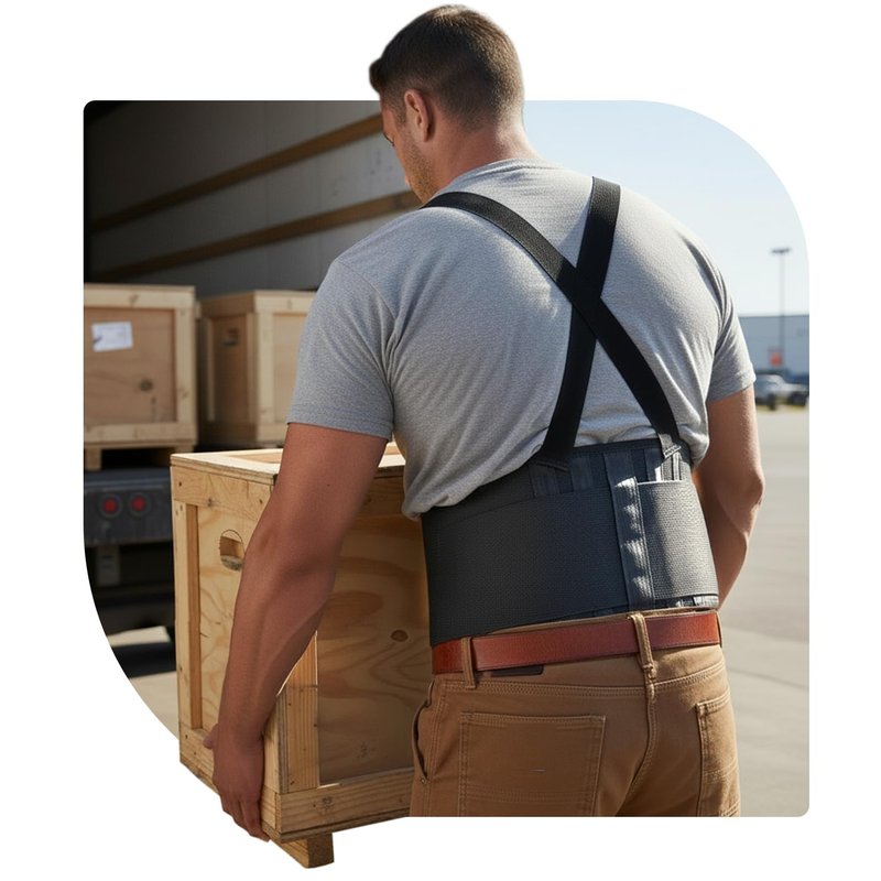 Ultra-Support Work Back Brace for Men and Women [Upgrade Superior Lumbar support] Relieve Lower Back Pain for Construction, Warehouse Work, Lifting, and Heavy-duty Tasks. (Durable Wider Velcro)