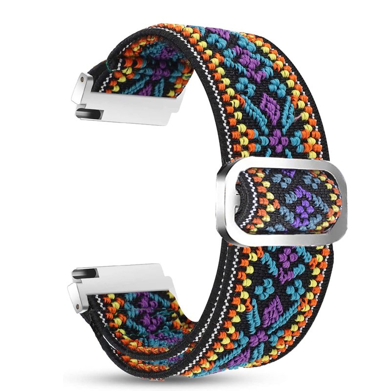 Compatible with Cubitt Viva Pro Smart Watch Band, Lamshaw Stretch Elastics Nylon Adjustable Replacement Strap Accessories Compatible for Cubitt Viva Pro, Viva, Aura Pro, Aura Smart Watch (Purple Blue, 22mm size band)