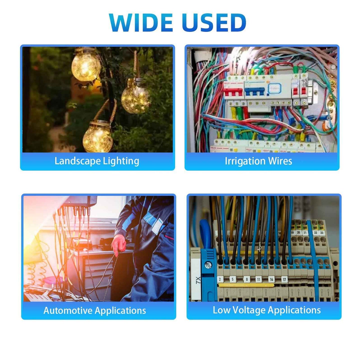 120PCS Waterproof Outdoor Wire Electrical Connectors,Sealant Twist Nuts Caps Cable Terminal Connector Gel for Landscape Light, Building Application, Wet Location Installation, 22AWG-14AWG, Small Size