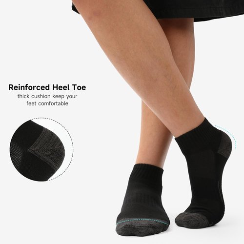 BAMBOO COOL Men's Ankle Running Socks - Cushioned, Moisture-Wicking, Arch Support | 6 Pack